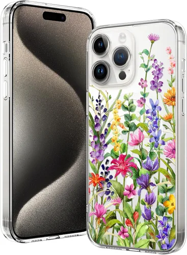 Miniatura 18 de OOK Magnetic for iPhone 17 Case Clear Pretty Flower Girls Women [Not Yellowing][Screen Protector] [ MagSafe Compatible] with Full Camera Lens