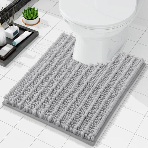 Miniatura 2 de Arotive Tapetes de baño de felpilla y tapetes para inodoro en forma de U, tamaño de alfombra de baño 30 x 20 pulgadas y alfombras de inodoro de 24 x