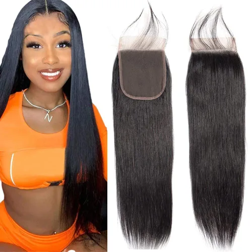 Miniatura 9 de Cierre frontal de encaje HD de 13 x 4 pulgadas, cabello humano lacio con encaje frontal de 10 pulgadas, cabello virgen brasileño 100% sin procesar