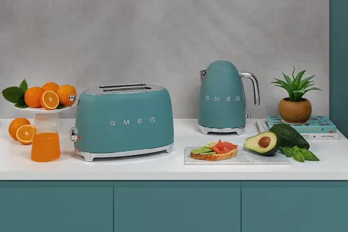 Miniatura 5 de SMEG Tostadora de 2 rebanadas con 6 ajustes preestablecidos y función de descongelación y bandeja de migas extraíble (Jade)