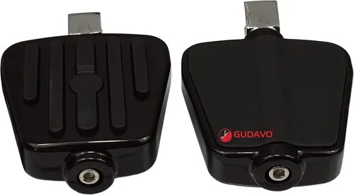 Miniatura 29 de Motocicleta cromo aluminio pie clavijas delantero pedal conductor clavijas con soportes para HONDA VF750 MAGNA 1996-2004 (G3I negro)