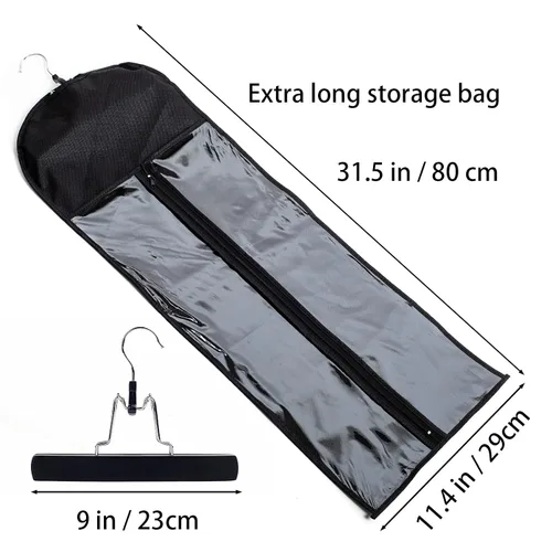 Miniatura 2 de Paquete de 2 soportes para extensiones de cabello, bolsa de almacenamiento de peluca con colgador, extensiones de cabello, paquetes de cola