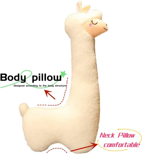 Miniatura 8 de Ryttir Peluche de llama grande de 29.5 pulgadas, 15% Chubbier, almohada corporal de alpaca suave con peso para niños y adultos, regalo perfecto