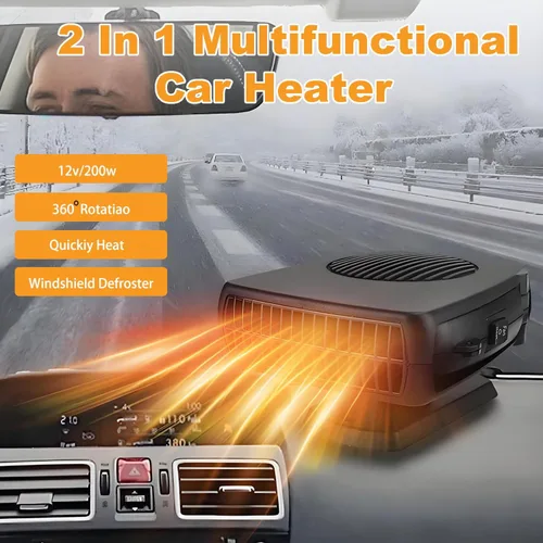 Miniatura 2 de Calentadores de automóvil para vehículo, descongelador de parabrisas portátil de 200 W, calentador de automóvil de 12 V que se conecta al encendedor