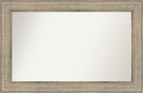 Miniatura 418 de Amanti Art Espejo de baño plateado para sobre fregadero, 26 x 26 pulgadas, espejo cuadrado de níquel pulido, marco de madera tradicional mediano, se