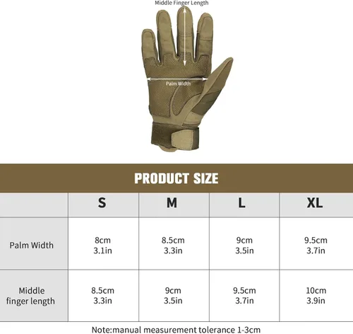 Miniatura 5 de FREE SOLDIER Outdoor Gloves for Men, Motorcycle Gloves for Cycling Hiking Camping Climbing, Airsoft Gloves for Paintball and Shooting
