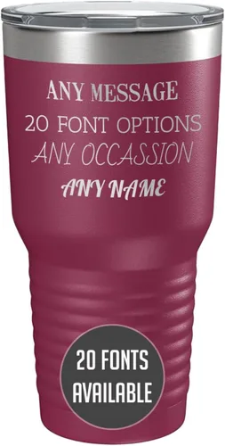 Miniatura 42 de Vaso de acero inoxidable aislado con tapa de 20 onzas (17 colores) personalizado con recubrimiento en polvo, grabado personalizado, nombre