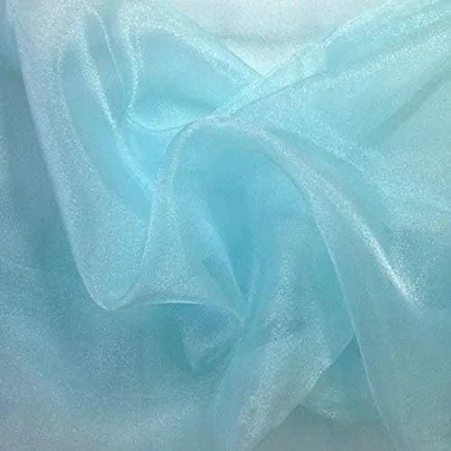 Valentina Textile Inc, Tela de organza transparente brillante para moda, manualidades, decoración, 60 pulgadas de ancho (1 yarda, aguamarina)