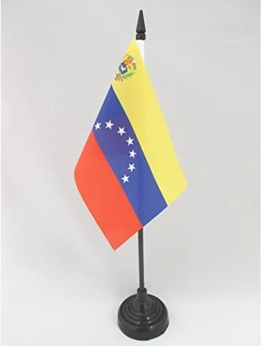 Miniatura 49 de Bandera de mesa de Anguila de 4 x 6 pulgadas, bandera de escritorio británica de Anguila, 5.9 x 3.9 in, palo y base de plástico negro AZ FLAG