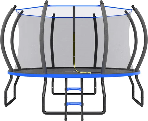Miniatura 9 de YUMPIE - Trampolín de 8 pies, 10 pies, 12 pies, 14 pies, 15 pies, 16 pies, para exteriores, con red de seguridad y escalera, trampolines recreativos