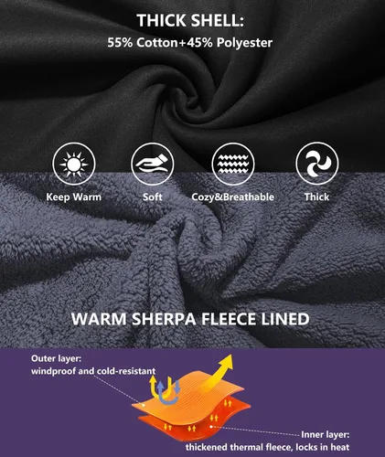 Miniatura 35 de GEEK LIGHTING Sudadera con capucha y cremallera para hombre, forro polar, chaqueta gruesa con capucha para invierno, cálida sudadera atlética