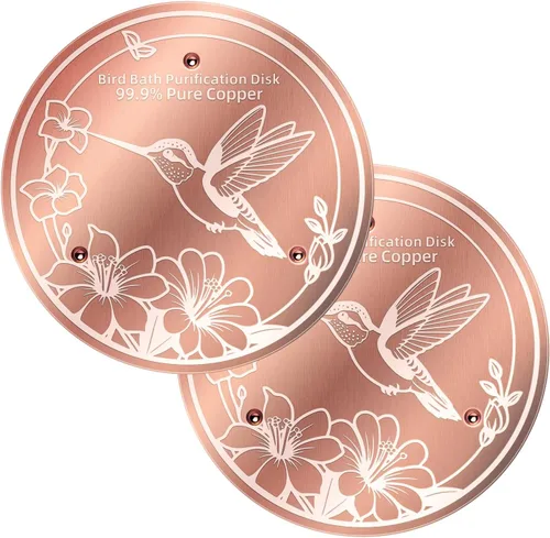Miniatura 9 de Disco de cobre para baño, 99.99% de cobre puro para pájaros, soporte de triple punto, limpiador de agua para todas las estaciones para baños
