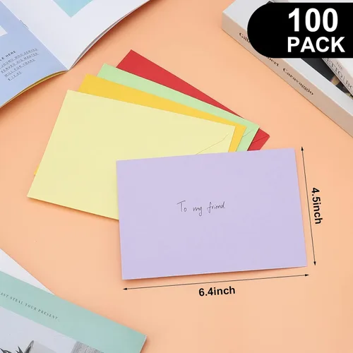 Miniatura 6 de Paquete de 100 sobres de 4 x 6, sobres de color A4 con solapa de contorno para invitaciones de compromiso, invitaciones de boda, anuncios, baby