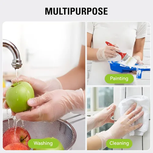 Miniatura 6 de SWIFTLITE Disposable Vinyl Gloves, Food Safe, Latex-Free Powder-Free Clear Plastic Gloves for Cooking, House Clean, Food Prep