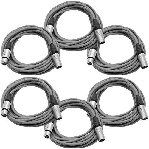 Miniatura 11 de Seismic Audio SAXLX-2Brown-Paquete de 6 cables de conexión XLR de 2 pies marrones - Cables de micrófono - Cables XLR macho a hembra - 2 pies