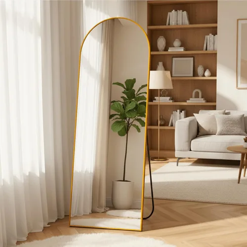 Miniatura 3 de Alpen Espejo arqueado de longitud completa, espejo grande de 64 x 21 pulgadas, espejos de longitud hasta el suelo con soporte para decoración