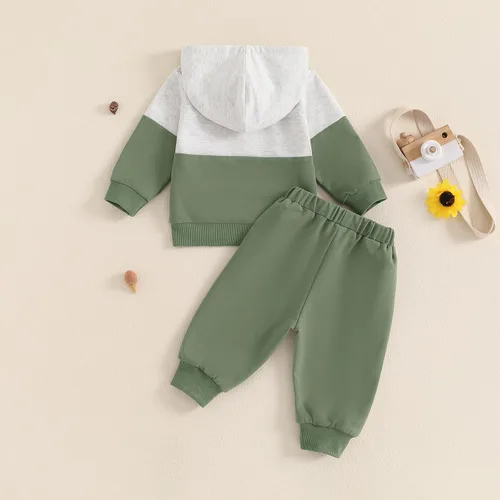 Miniatura 147 de Conjunto de ropa de otoño e invierno para bebé y niño, sudadera larga con capucha y pantalones para niños pequeños, 6, 12, 18, 24 meses, 2T