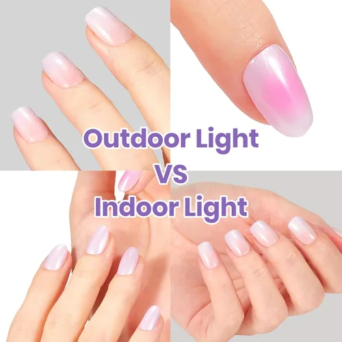Miniatura 7 de Beetles - Esmalte de uñas morado – Violeta nublado de 0.51 onzas líquidas, esmalte de uñas morado pastel con purpurina de secado rápido para uñas