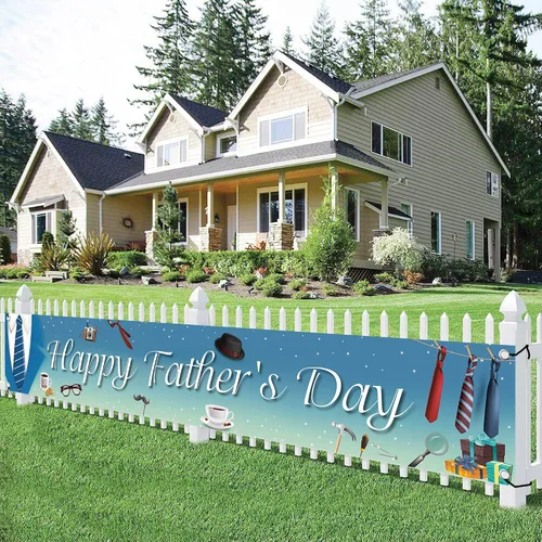 Miniatura 9 de KatchOn, Cartel de feliz día del padre – XL, 120 x 20 pulgadas Cartel del Día del Padre para decoración del día del padre para fiesta Telón
