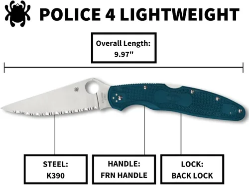 Miniatura 5 de Spyderco C07FS4K390 Policía 4 Ligero K390