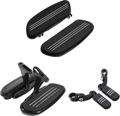 Miniatura 10 de XFMT Tabla de suelo delantero + estribo del pasajero trasero + estriberas de carretera en ángulo largo para Harley Streamliner Style Touring CVO