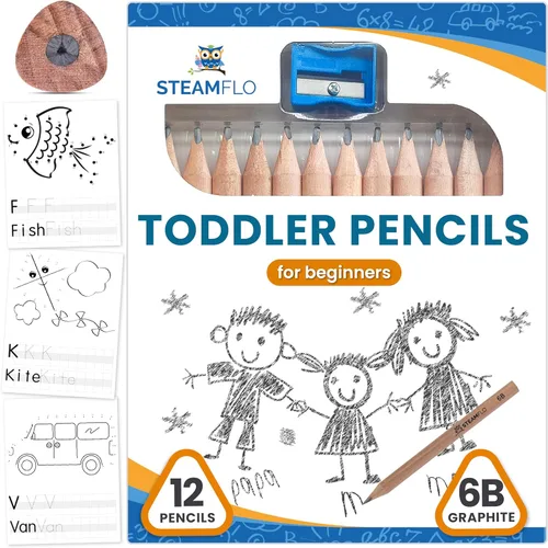Miniatura 8 de Lápices de aprendizaje para niños pequeños de 2 a 4 años: nuestros lápices para niños pequeños principiantes y preescolares con forma de triángulo