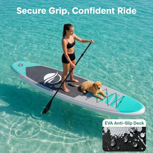 Miniatura 4 de SereneLife Tabla de remo inflable de 10 pies 6 pulgadas con accesorios de SUP de alta calidad, diseño estable de 32 pulgadas de ancho