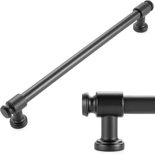Miniatura 40 de KOOFIZO Tirador de gabinete con parte superior plana y redonda - Manija de tirador de mueble de latón antiguo (30 mm / 1.2 Pulgadas), paquete de 10