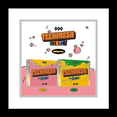 STAYC TEENFRESH 3er Mini álbum CD+POB+Póster plegable en paquete+Photobook+Libro de letras de cómic+Foto 4cut+Tarjeta de tatuaje+Tarjeta de