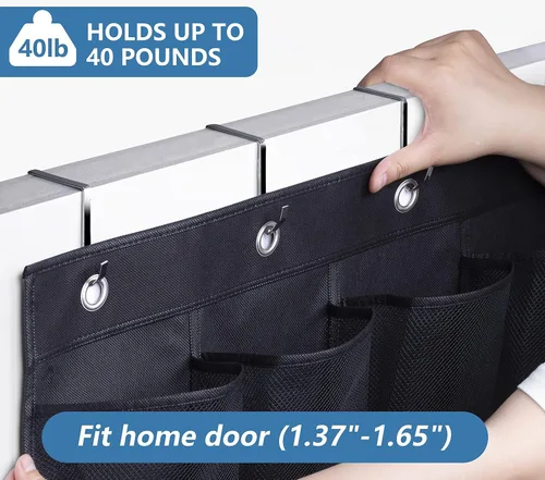 Miniatura 4 de MISSLO Organizador de zapatos colgante con 28 bolsillos grandes para colgar sobre la puerta, zapatero para puerta de armario, soporte de zapatos