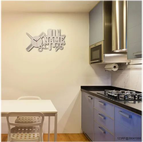 Miniatura 4 de Namofactur Reloj colgante de pared único personalizado con nombre, el regalo individual perfecto para peluquería, estilista, salón de belleza