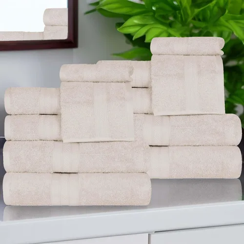 Miniatura 11 de Superior Juego de 2 toallas de baño de fibra larga 100% algodón peinado de 27.64 oz/m², para baño, ducha, cocina, súper suave, afelpado, altamente