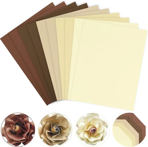 Whaline 50 hojas de 8.5 x 11 pulgadas, surtido de tarjetas de color marrón, 5 tonos tierra, núcleo sólido, manualidades, álbumes de recortes, para
