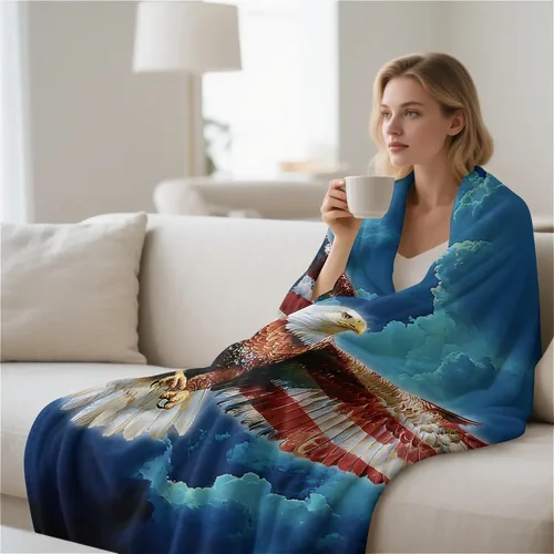 Miniatura 6 de American Eagle Manta de Vellón Súper Suave y Acogedora Manta de Tiro 40X50 pulgadas, Ligera Difusa Cómoda Texturizada Manta de Franela Manta de Tiro