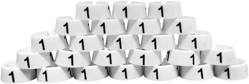 Juego de 25 unidades número 1 divisores de tamaño a presión para colgar prendas de vestir etiqueta de ropa accesorio de tienda al por menor #1