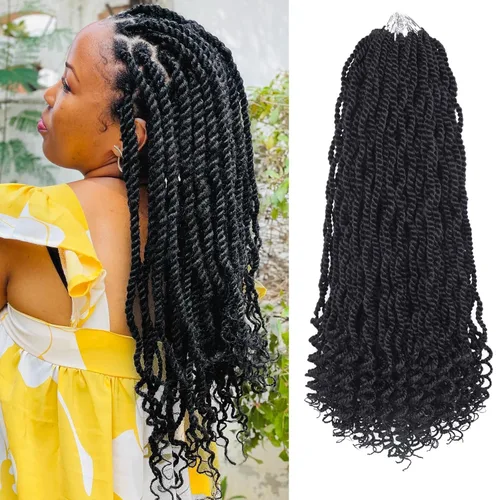 Miniatura 36 de Cabello rubio de ganchillo para mujeres negras, trenzas senegalesas onduladas de ganchillo de 12 pulgadas, trenzas kinky de ganchillo cortas 27613
