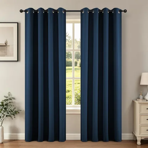 Miniatura 78 de Joydeco - Juego de 2 paneles de cortinas opacas de 63 pulgadas, 2 cortinas largas con aislamiento térmico burg, cortinas de oscurecimiento