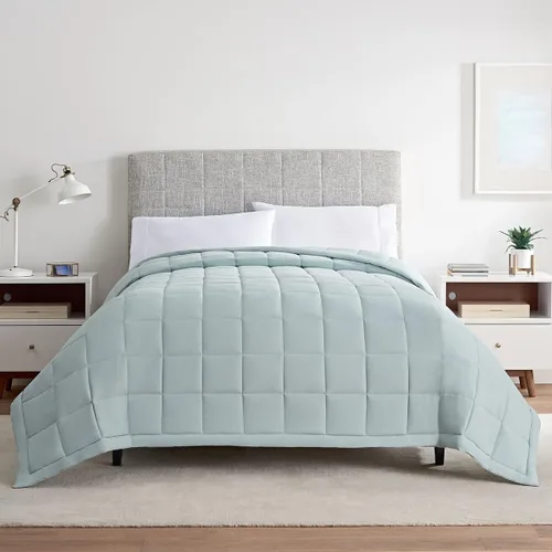 Miniatura 7 de Serta Air Dry Down - Manta de cama alternativa, tela de rendimiento refrescante y transpirable, individual, gris claro