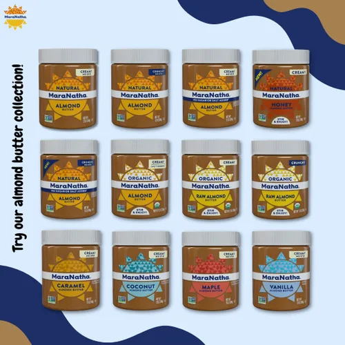 Miniatura 6 de MaraNatha Mantequilla de almendras cremosa natural, sin revuelta, tarro de 12 onzas