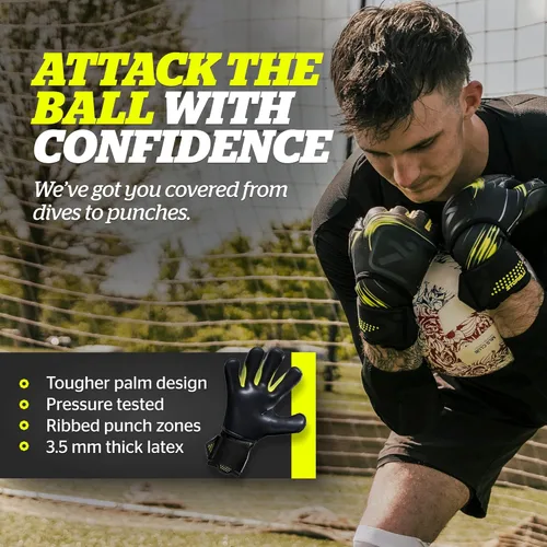 Miniatura 4 de Storelli Silencer Goalkeeper Gloves, with Removable Finger Spines, High-Impact Hand Protection, Soccer Accessories
