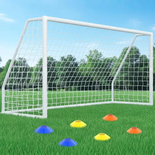 Miniatura 10 de NAIZEA Soccer Goals - 24x8/21x7/18x7/12x6/16x7/10x6/8x6/6x4FT Soccer Goals for Backyard Training- Portable Metal Soccer Net for Youth & Adults