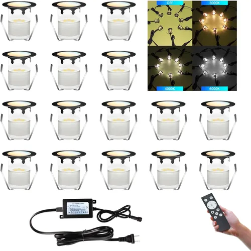 Miniatura 8 de Luces LED para terraza al aire libre con fotocélula blanca cálida Φ1.18 pulgadas, bajo voltaje, 12 V CC, IP67, impermeable, eléctrica, con cable