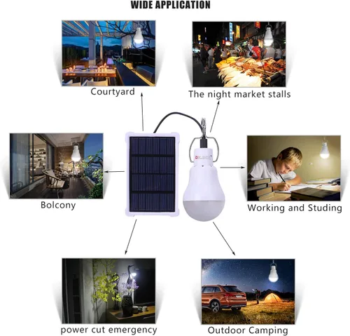 Miniatura 5 de lámpara solar, foco de luz LED portátil, lámpara de luz LED portátil solar, recargable. Lámpara para el hogar, interior, exterior, emergencia