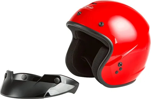 Miniatura 5 de GMAX OF-2 DOT - Casco abierto aprobado por DOT, tamaños para adultos y jóvenes, motocicleta, ATV, UTV Rojo