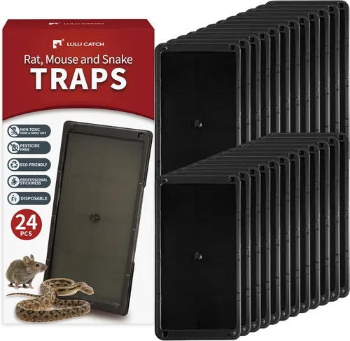 Miniatura 17 de LULUCATCH Trampas para ratones, paquete de 4, trampas de pegamento más grandes y pesadas para ratones, ratas y serpientes, trampas adhesivas