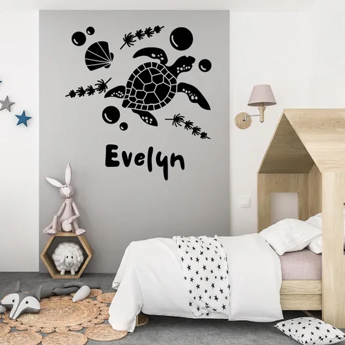 Miniatura 12 de Calcomanía de pared personalizada de cordero dormido en la luna para niños, cielo nocturno con dibujo de ovejas, calcomanías con nombre de pared