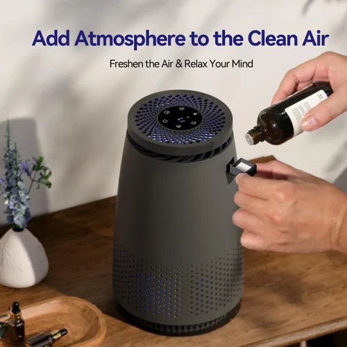 Miniatura 5 de Purificadores de aire para dormitorio del hogar, filtro HEPA 3 en 1 para mascotas, caspa, polvo, polen, humo, olores, limpiador de aire silencioso