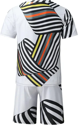 Miniatura 4 de OICIB Conjunto de 2 piezas de verano para hombre, camiseta casual de manga corta y pantalones cortos deportivos de ajuste clásico
