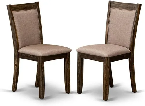 Miniatura 10 de East West Furniture MZC0T01 Monza Parson - Sillas de comedor tapizadas de tela de lino crema, juego de 2, lino cepillado blanco