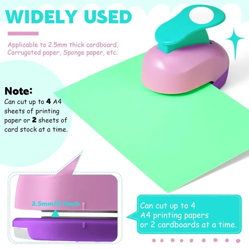 Miniatura 5 de CHENGU 16 Piezas Perforadoras de Papel para Manualidades Perforadoras para Álbumes de Recortes con Papel Adhesivo para Manualidades, Redondo
